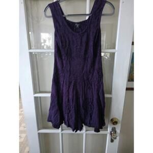 Unique Tiered My Choice Rayon Purple Dress Boho Hippy Embroidered Sleeveless
